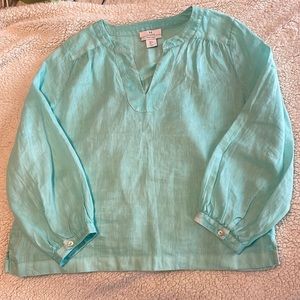 H Halston 100% Linen Shirt